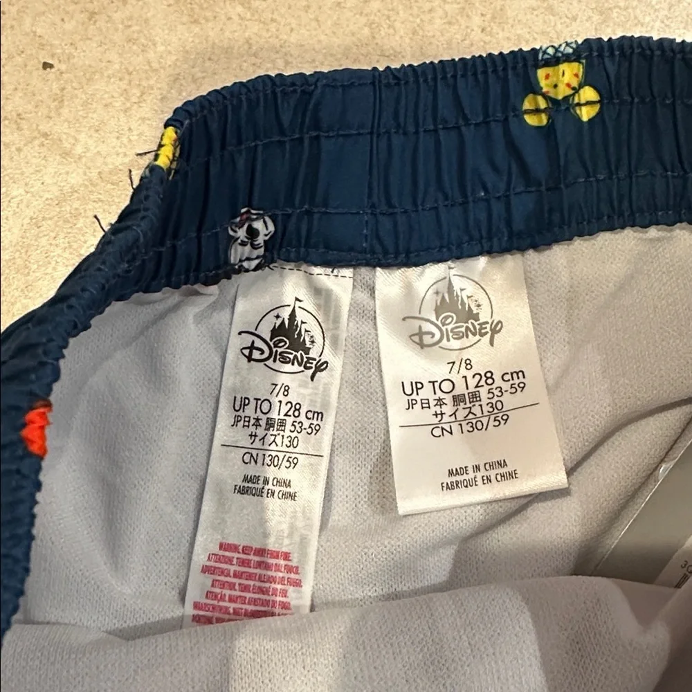 Disney Boys Navy Blue Mickey Mouse Patterned Swim  Shorts sz 7/8 NWT - Picture 2 of 4